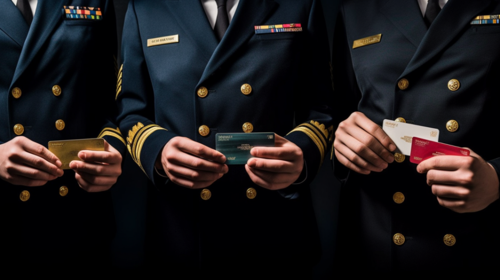 Best Navy Federal Credit Cards navy personnel holding 5 credit cards houstonmcmiller