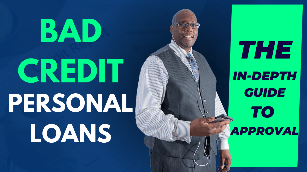 Houston Mcmiller, business credit expert, discussing bad credit personal loans in a professional suit, next to the blog post title