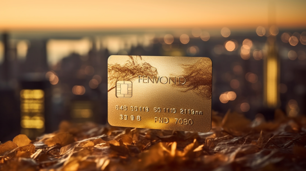 fnbo evergreen rewards visa credit card golden glow city skyline